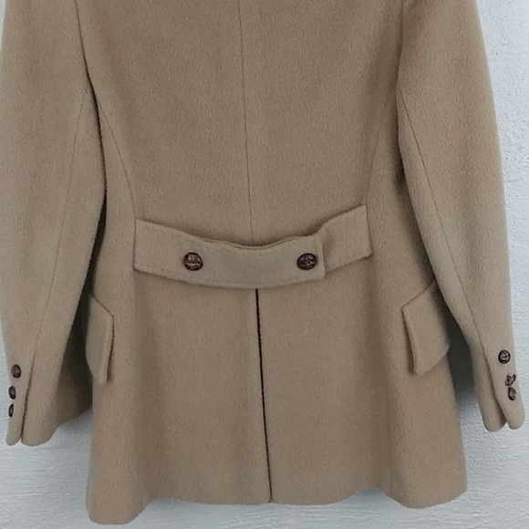 Warren of Stafford Vintage Tan Wool One Notched Double Breasted Classic Pea Coat - Picture 10 of 10